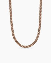 Curb Chain Necklace in 18K Rose Gold with Cognac Diamonds, 8mm